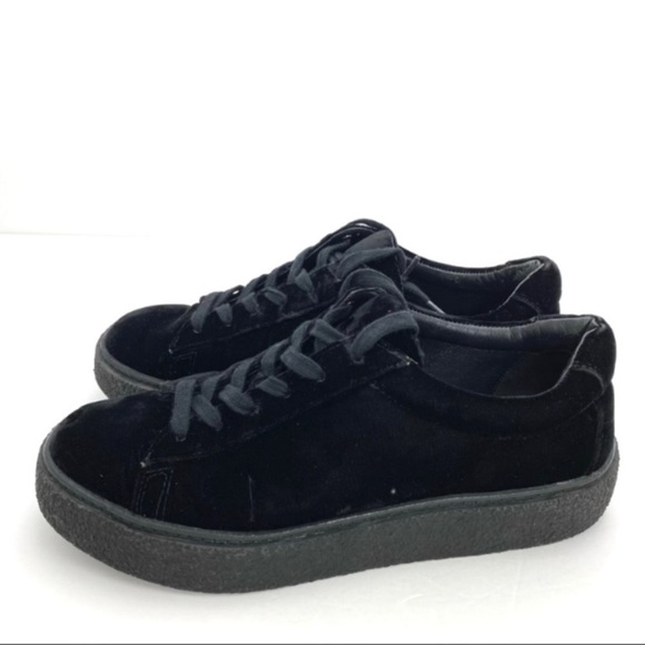 VINCE Neela Velvet Chunky Platform Sneakers in Jet Black Size 8.5 - Picture 6 of 11